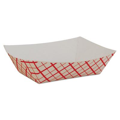 View larger image of Paper Food Baskets, 0.5 lb Capacity, 4.58 x 3.2 x 1.25, Red/White, Paper, 1,000/Carton