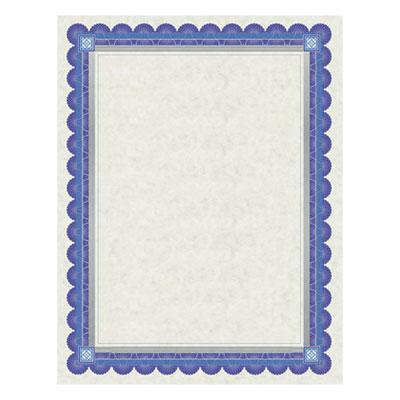View larger image of Parchment Certificates, Academic, 8.5 X 11, Ivory With Blue/silver Foil Border, 15/pack
