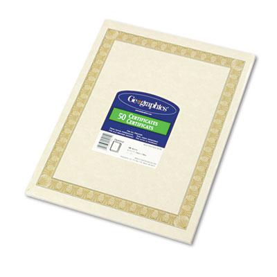 View larger image of Archival Quality Parchment Paper Certificates, 11 X 8.5, Horizontal Orientation, Natural With White Diplomat Border, 50/pack
