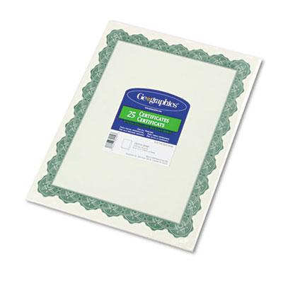 View larger image of Parchment Paper Certificates, 8.5 X 11, Optima Green With White Border, 25/pack