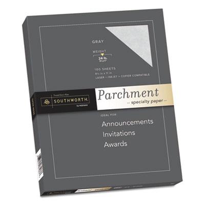 View larger image of Parchment Specialty Paper, 24 lb, 8.5 x 11, Gray, 100/Pack