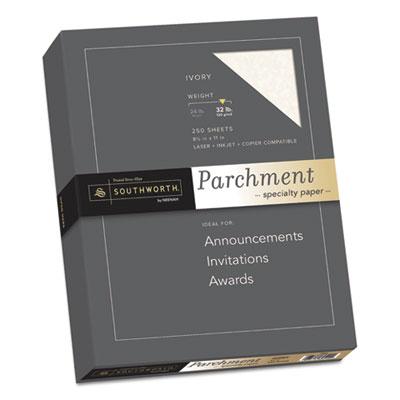View larger image of Parchment Specialty Paper, 32 lb, 8.5 x 11, Ivory, 250/Pack