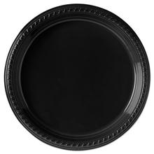 Party Plastic Plates, 10 1/4", Black, 500/Carton