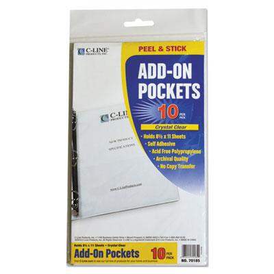 View larger image of Peel & Stick Add-On Filing Pockets, 25", 11 x 8 1/2, 10/Pack