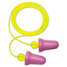 No-Touch Push-to-Fit Single-Use Earplugs, Corded, 29 dB NRR, Purple/Yellow, 100 Pairs