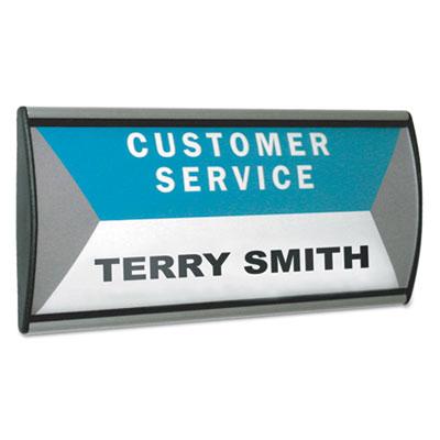 View larger image of People Pointer Wall/Door Sign, Aluminum Base, 8.75 x 4, Black/Silver