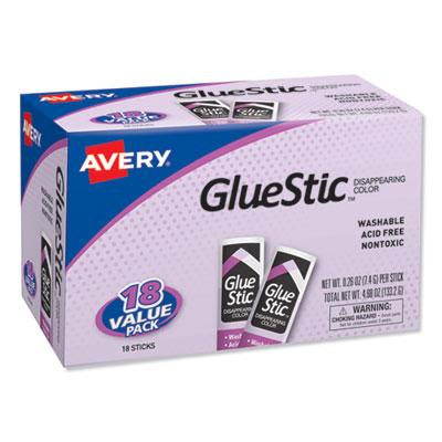 View larger image of Permanent Glue Stic Value Pack, 0.26 oz, Applies Purple, Dries Clear, 18/Pack