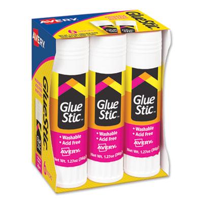 View larger image of Permanent Glue Stic Value Pack, 1.27 oz, Applies White, Dries Clear, 6/Pack