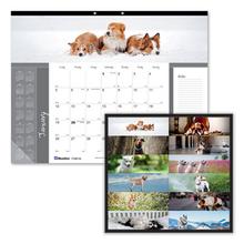 Pets Collection Monthly Desk Pad, Puppies Photography, 22 x 17, Black Binding, Clear Corners, 12-Month (Jan to Dec): 2024