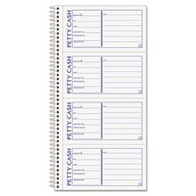 Petty Cash Receipt Book, Two-Part Carbonless, 5 x 2.75, 4 Forms/Sheet, 200 Forms Total