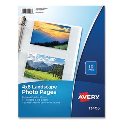 View larger image of Photo Storage Pages for Four 4 x 6 Horizontal Photos, 3-Hole Punched, 10/Pack