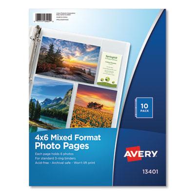 View larger image of Photo Storage Pages for Six 4 x 6 Mixed Format Photos, 3-Hole Punched, 10/Pack