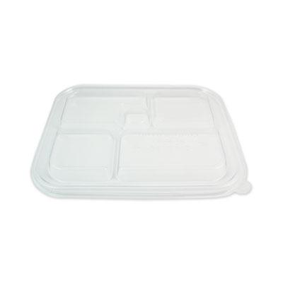 View larger image of PLA Lids for Fiber Bento Box Containers, Five Compartments, 12.1 x 9.8 x 0.8, Clear, Plastic, 300/Carton