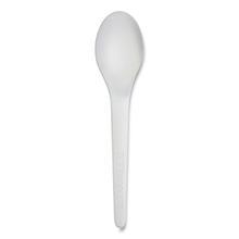 Plantware Compostable Cutlery, Spoon, 6", White, 1,000/Carton