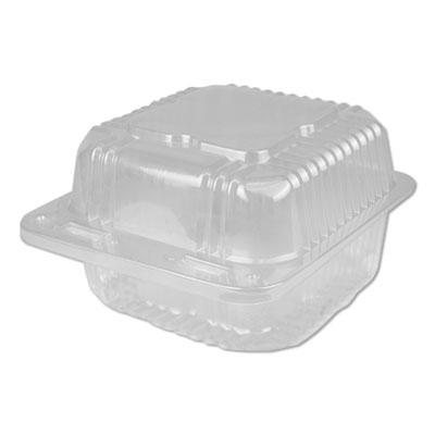 View larger image of Plastic Clear Hinged Containers, 12 oz, 5.25 x 5.13 x 2.75, Clear, 500/Carton