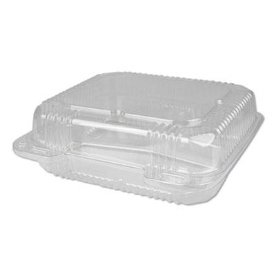 View larger image of Plastic Clear Hinged Containers, 3-Compartment, 5 oz/5 oz/15 oz, 8.88 x 8 x 3, Clear, 250/Carton