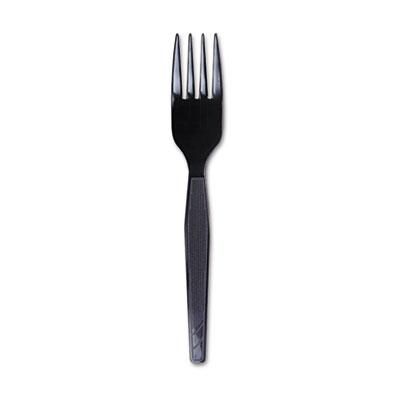 View larger image of Plastic Cutlery, Heavy Mediumweight Forks, Black, 1,000/Carton