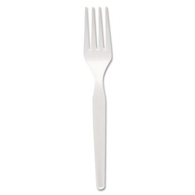 View larger image of Plastic Cutlery, Heavy Mediumweight Forks, White, 1,000/Carton