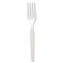 Plastic Cutlery, Heavy Mediumweight Forks, White, 1,000/Carton