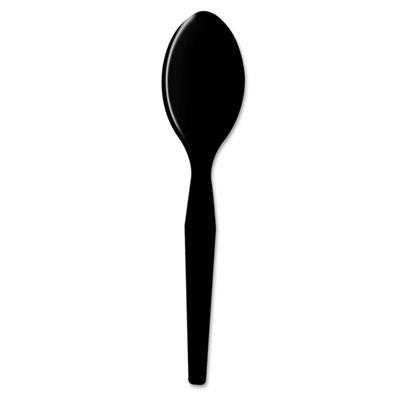 View larger image of Plastic Cutlery, Heavy Mediumweight Teaspoons, Black, 1,000/Carton