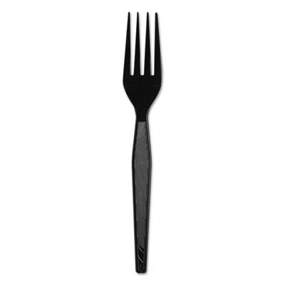 View larger image of Plastic Cutlery, Heavyweight Forks, Black, 1,000/Carton
