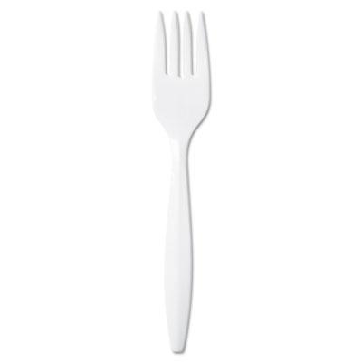 View larger image of Plastic Cutlery, Mediumweight Forks, White, 1,000/Carton
