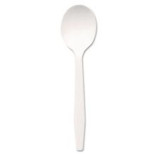 Plastic Cutlery, Mediumweight Soup Spoons, White, 1,000/Carton