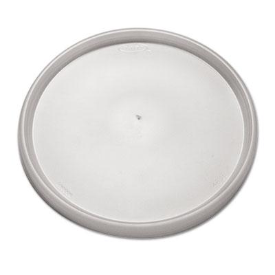 View larger image of Plastic Lids for Foam Containers, Flat, Vented, Fits 24-32 oz, Translucent, 100/Pack, 5 Packs/Carton
