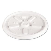 Plastic Lids for Foam Cups, Bowls and Containers, Vented, Fits 6-14 oz, White, 100/Pack, 10 Packs/Carton
