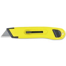 Plastic Light-Duty Utility Knife with Retractable Blade, 6" Plastic Handle, Yellow