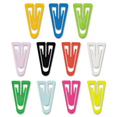 View larger image of Plastic Paper Clips, Medium, Smooth, Assorted Colors, 500/Box