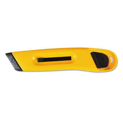 View larger image of Plastic Utility Knife with Retractable Blade and Snap Closure, 6" Plastic Handle, Yellow