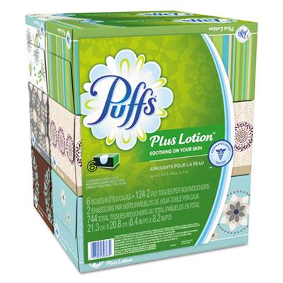 View larger image of Plus Lotion Facial Tissue, 2-Ply, White, 124 Sheets/box, 6 Boxes/pack, 4 Packs/carton