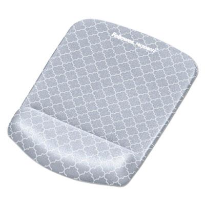 View larger image of PlushTouch Mouse Pad with Wrist Rest, 7 1/4 x 9 3/8 x 1, Gray/White Lattice