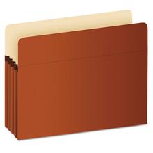 Pocket File, 3.5" Expansion, Legal Size, Red Fiber