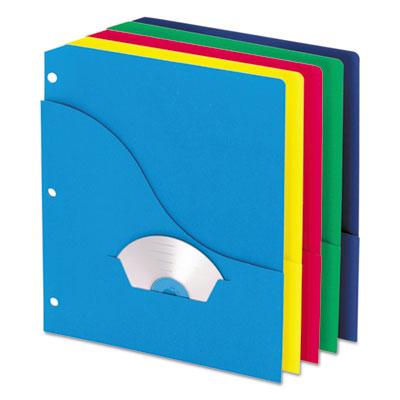 View larger image of Pocket Project Folders, 3-Hole Punched, Letter Size, Assorted Colors, 10/Pack