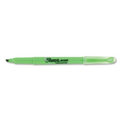 View larger image of Pocket Style Highlighters, Chisel Tip, Fluorescent Green, Dozen