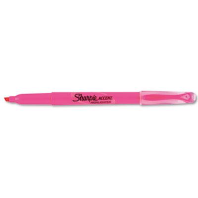 View larger image of Pocket Style Highlighters, Chisel Tip, Fluorescent Pink, Dozen