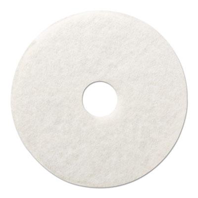 View larger image of Polishing Floor Pads, 12" Diameter, White, 5/Carton