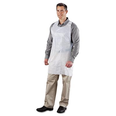 View larger image of Poly Apron, White, 24 in. W x 42 in. L, One Size Fits All, 1000/Carton