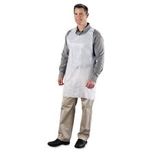 Poly Apron, White, 24 in. W x 42 in. L, One Size Fits All, 1000/Carton