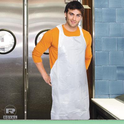 View larger image of Poly Apron, 28 x 46,  One Size Fits All, White, 100/Pack, 10 Packs/Carton