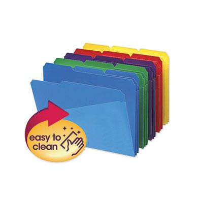 View larger image of Poly Colored File Folders with Slash Pocket, 1/3-Cut Tabs, Letter Size, Assorted, 30/Box