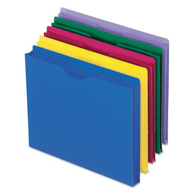 View larger image of Poly File Jackets, Straight Tab, Letter Size, Assorted Colors, 10/Pack