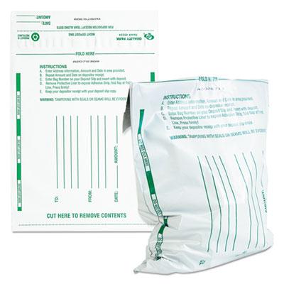 View larger image of Poly Night Deposit Bags w/Tear-Off Receipt, 10 x 13, Opaque, 100 Bags/Pack