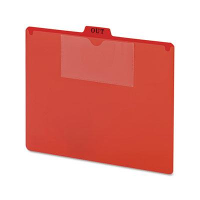 View larger image of Poly Out Guide, Two-Pocket Style, 1/5-Cut Top Tab, Out, 8.5 x 11, Red, 50/Box