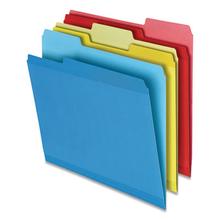 Poly Reinforced File Folder, 1/3-Cut Tabs, Letter Size, Assorted, 100/Pack