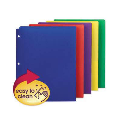 View larger image of Poly Snap-In Two-Pocket Folder, 50-Sheet Capacity, 11 X 8.5, Assorted, 10/pack