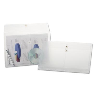 View larger image of Poly String and Button Envelope, String/Button Closure, 8.5 x 14, Clear, 3/Pack
