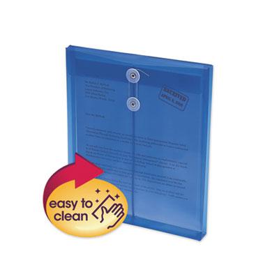 View larger image of Poly String and Button Interoffice Envelopes, Open-End (Vertical), 9.75 x 11.63, Transparent Blue, 5/Pack